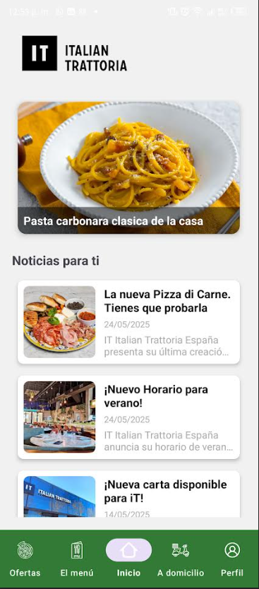 App home screen